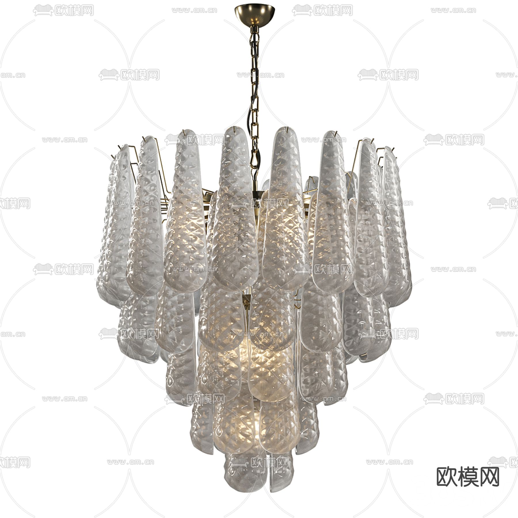 水晶吊灯 大厅吊灯3d模型下载（渲染图1）