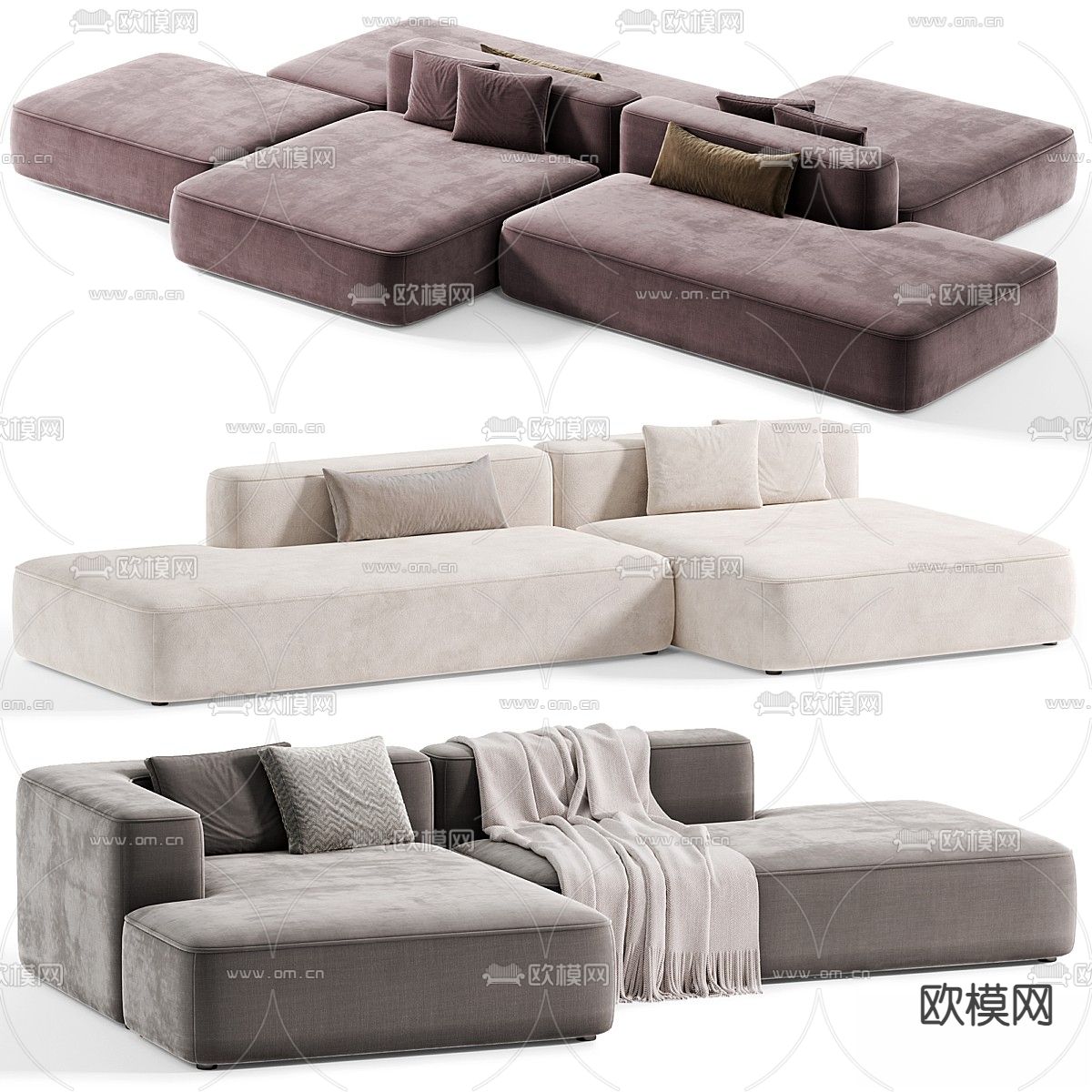 Leman 模块沙发 多人沙发3d模型下载（渲染图3）