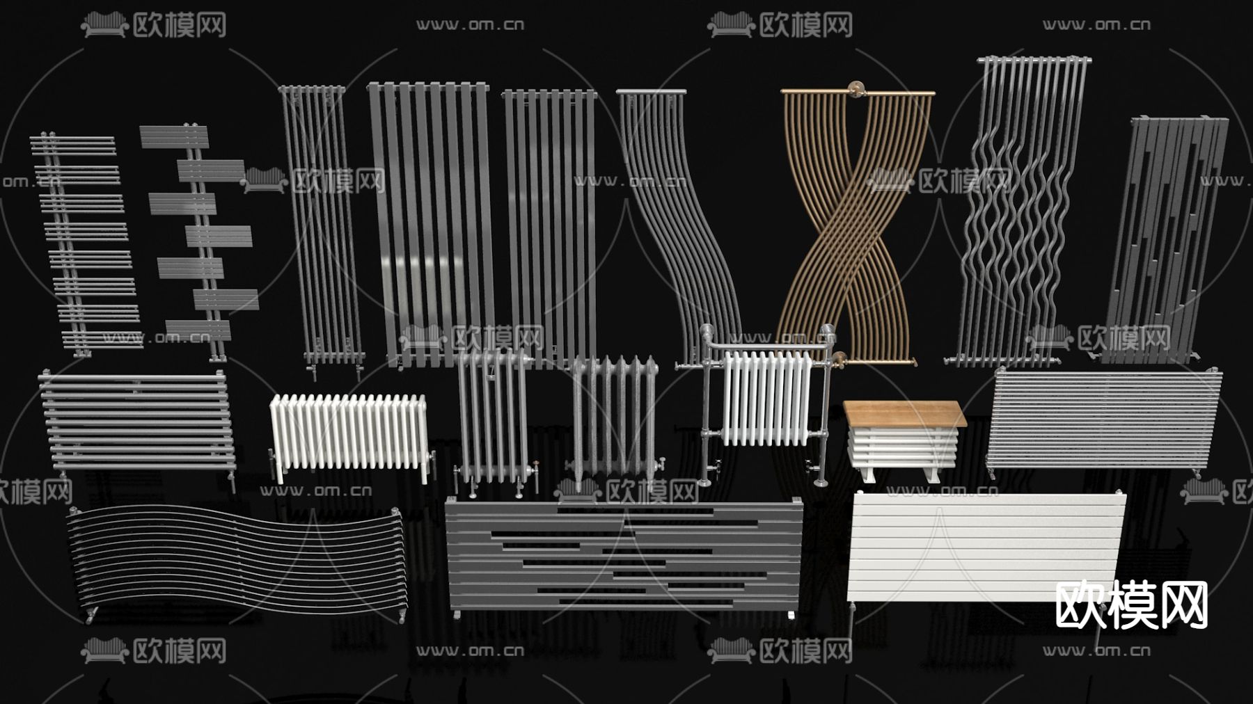 暖气 暖气片 暖气管 暖气集合3d模型