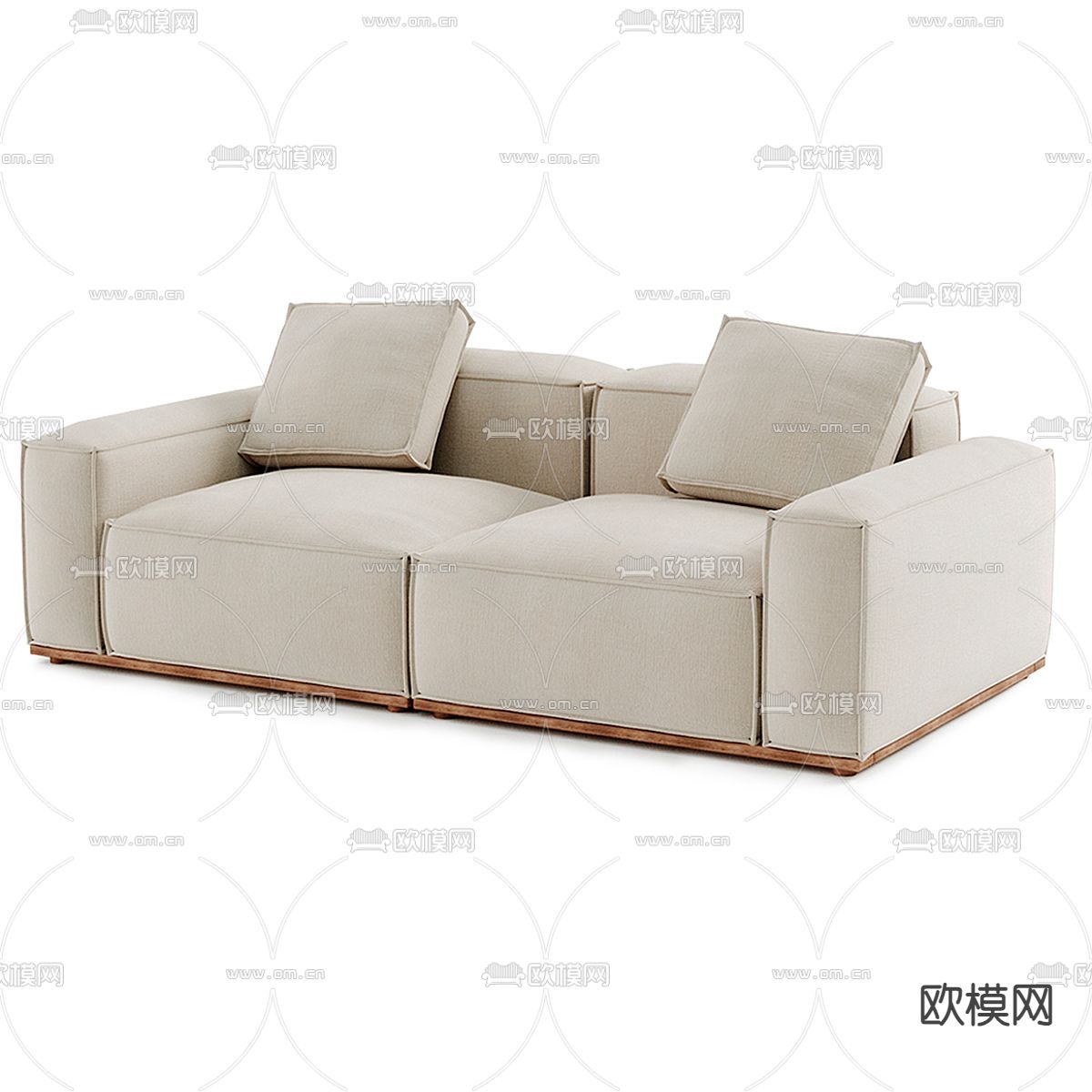 现代双人沙发3d模型下载（渲染图1）