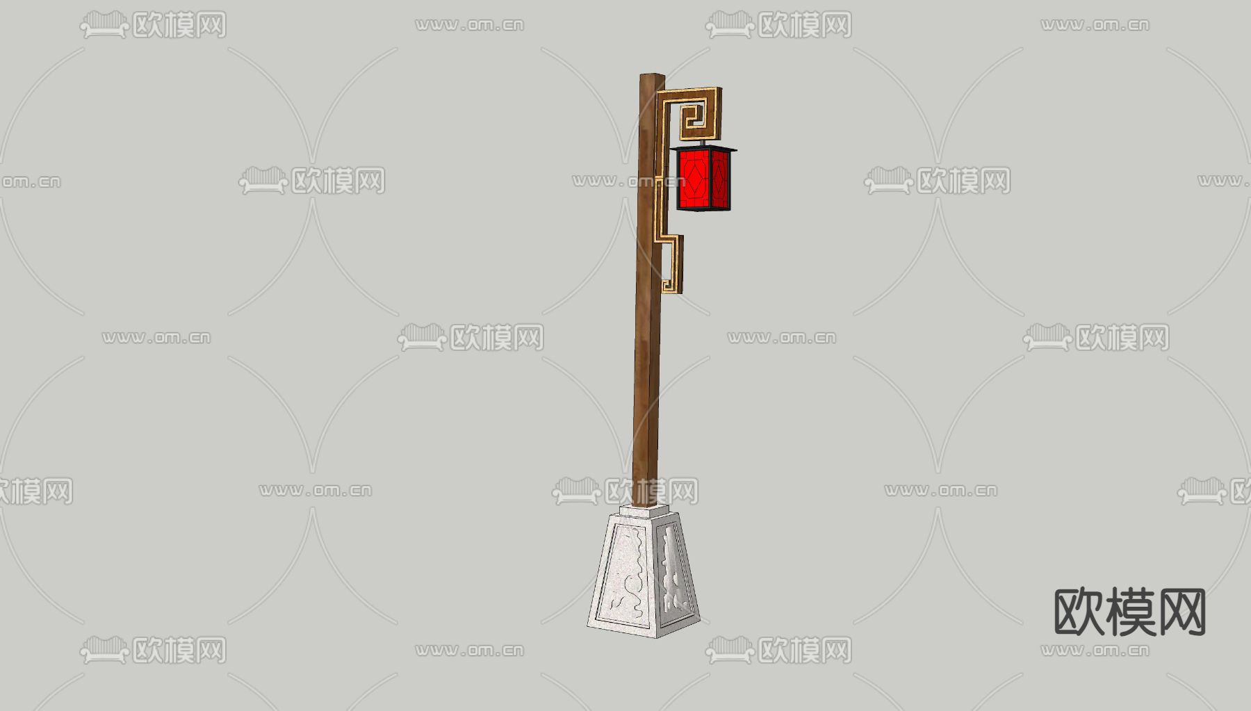 中式灯笼su模型下载