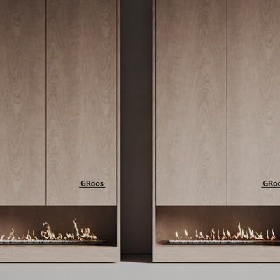  现代壁炉 火炉su模型 