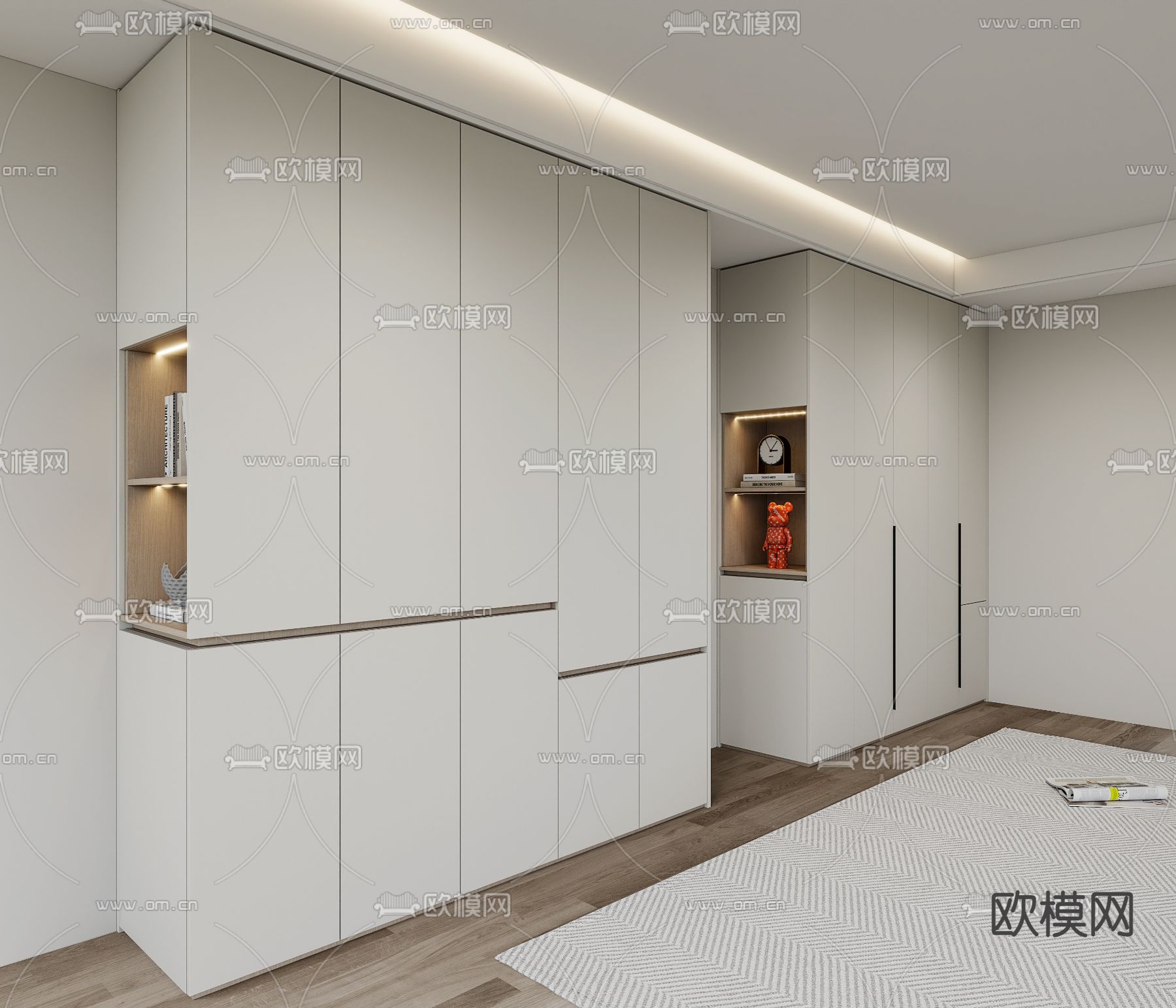 现代衣柜 衣橱3d模型下载（渲染图1）