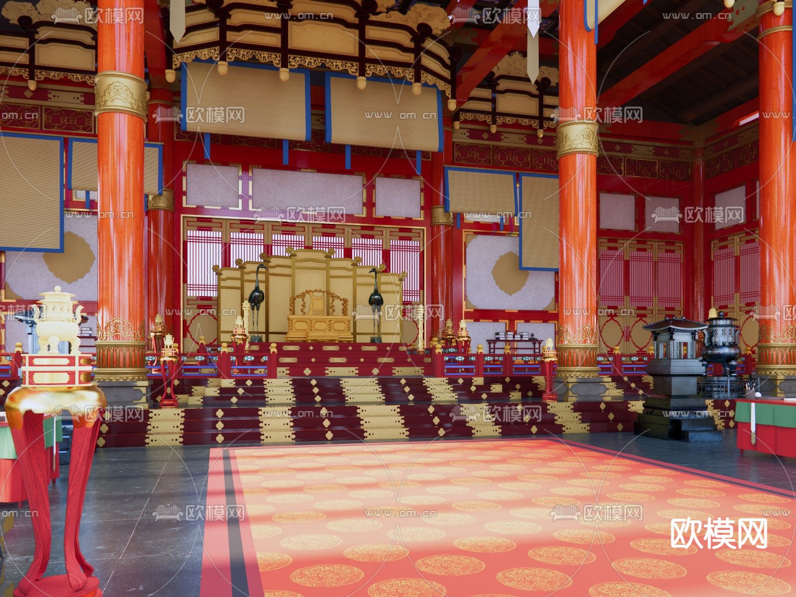 古建宫殿su模型下载（渲染图2）