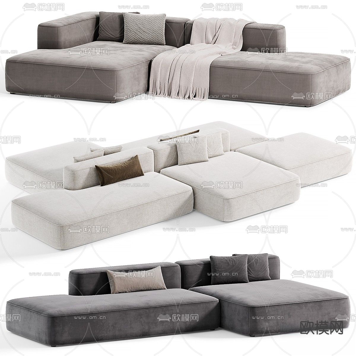 Leman 模块沙发 多人沙发3d模型下载（渲染图1）