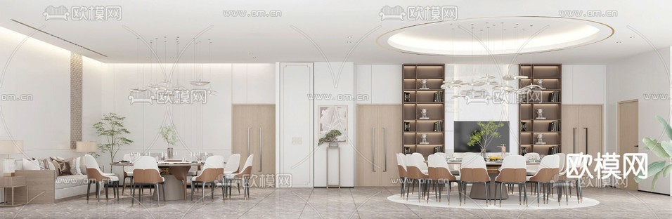 中餐厅包房 酒楼包厢3d模型下载