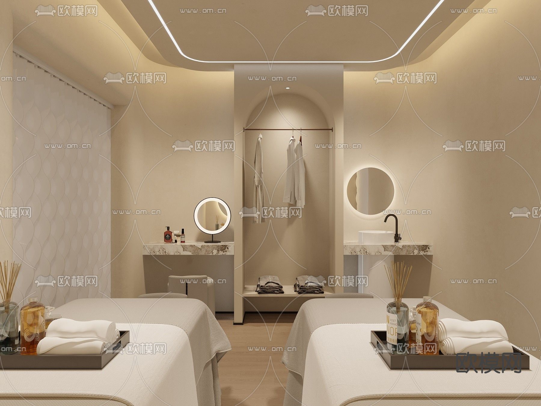 美容院 SPA护理房3d模型下载（渲染图1）