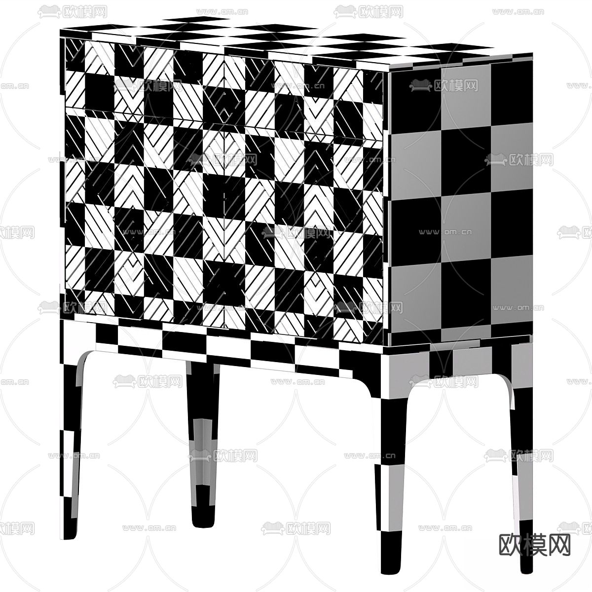 孟菲斯边柜 高脚柜3d模型下载（渲染图3）