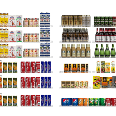  啤酒 饮料 可乐 雪碧 果汁 牛奶 酸奶su模型 