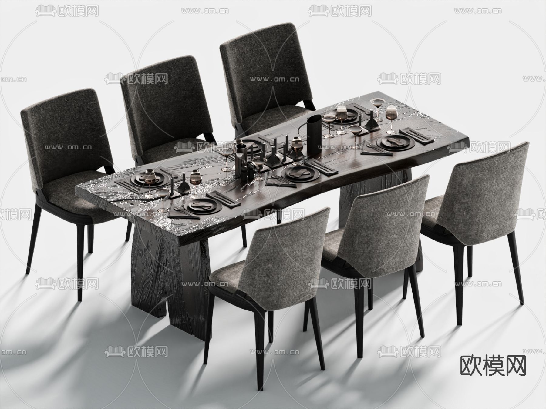 餐桌 椅子 餐桌椅3d模型下载