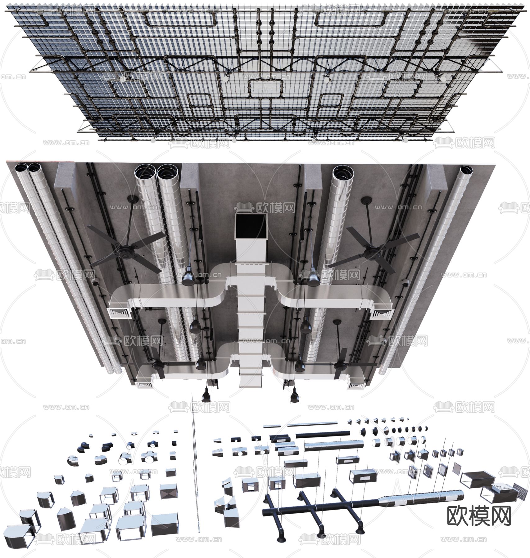 顶部管道3d模型下载