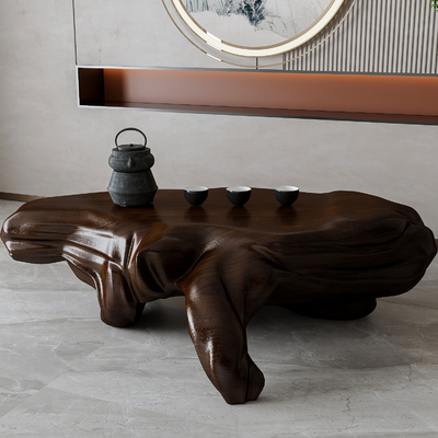 新中式树根茶几su模型