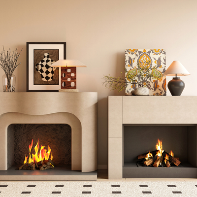  现代壁炉 火炉su模型 