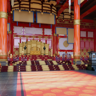  古建宫殿su模型 