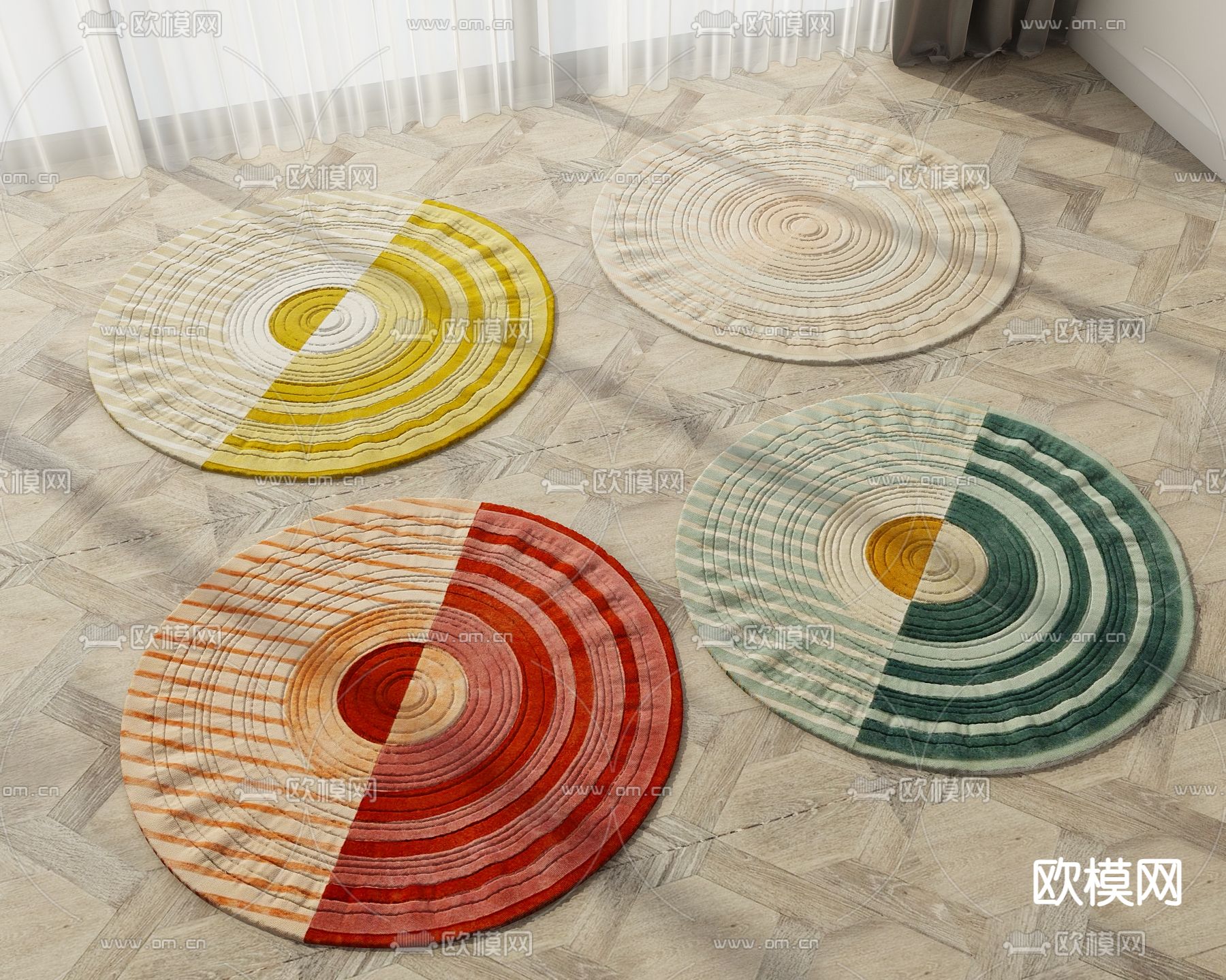 圆形地毯3d模型下载
