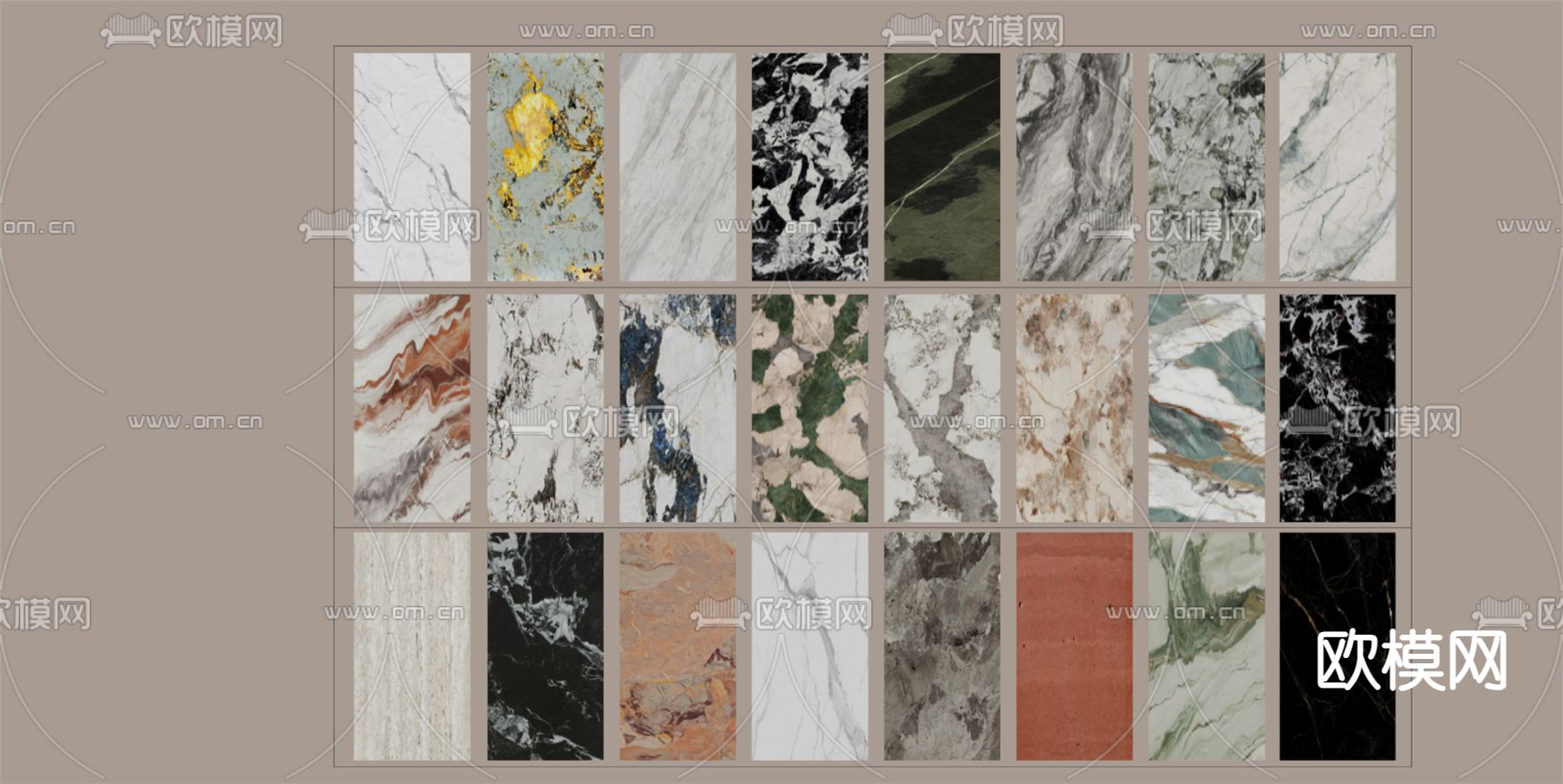 大理石纹理 护墙板 石材护墙板 岩板su模型下载（渲染图2）