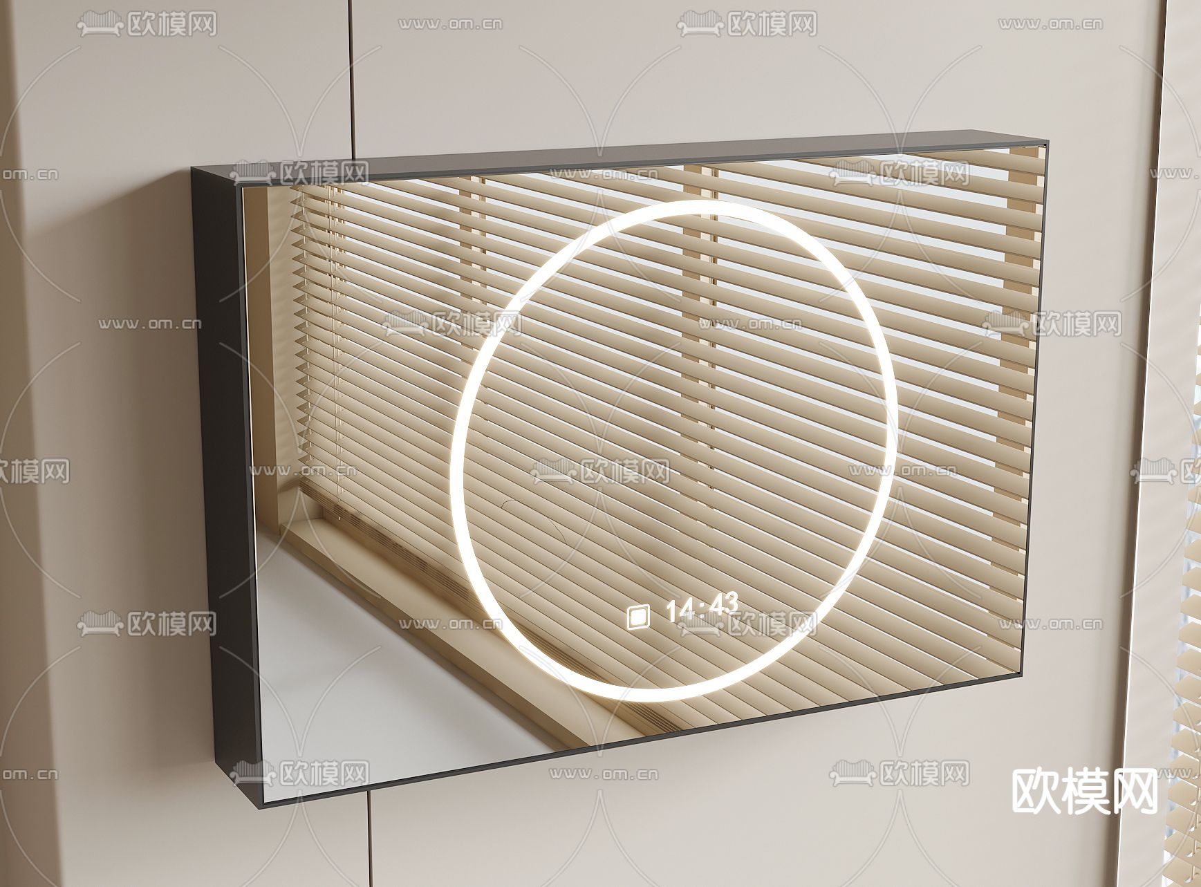 化妆镜 镜柜 智能镜子su模型下载（渲染图1）