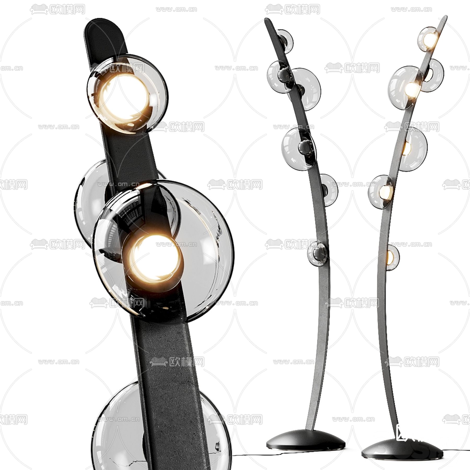 玻璃落地灯3d模型下载