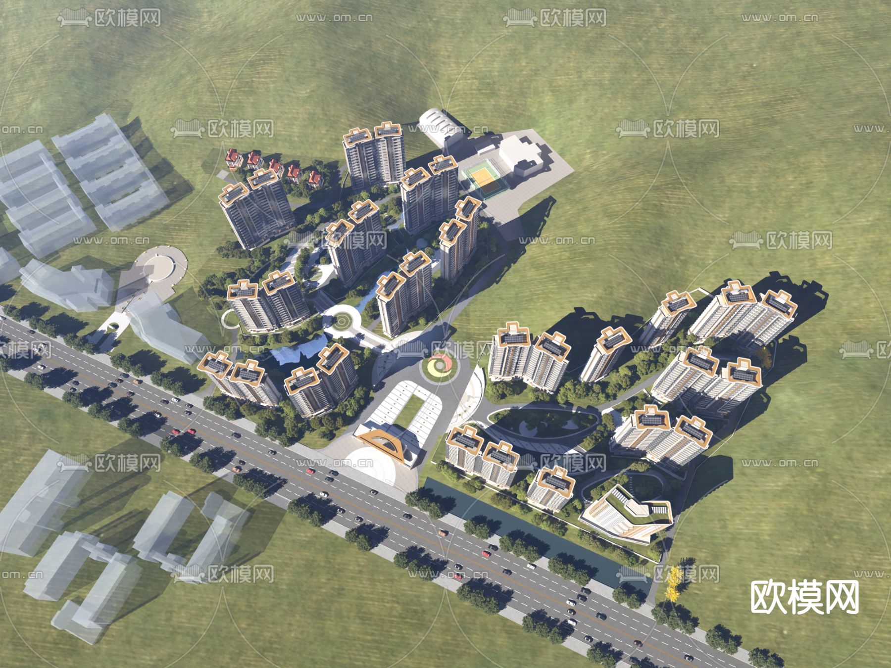 住宅鸟瞰3d模型下载