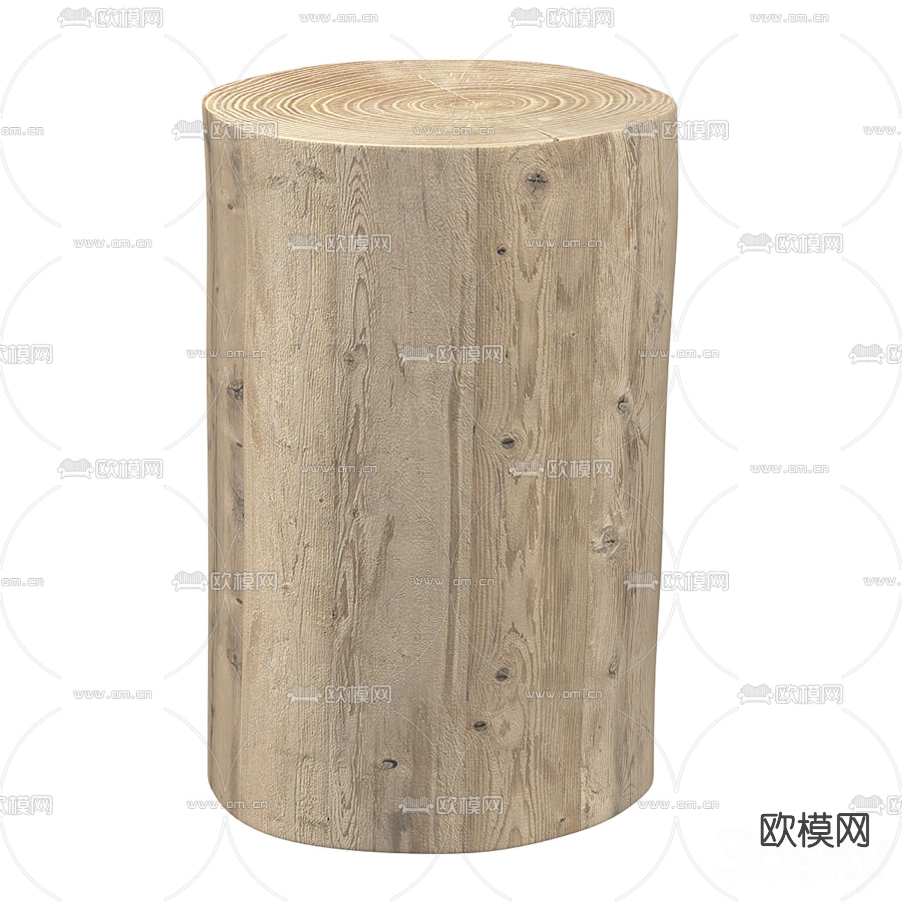 木桩 木凳 圆凳3d模型下载（渲染图1）