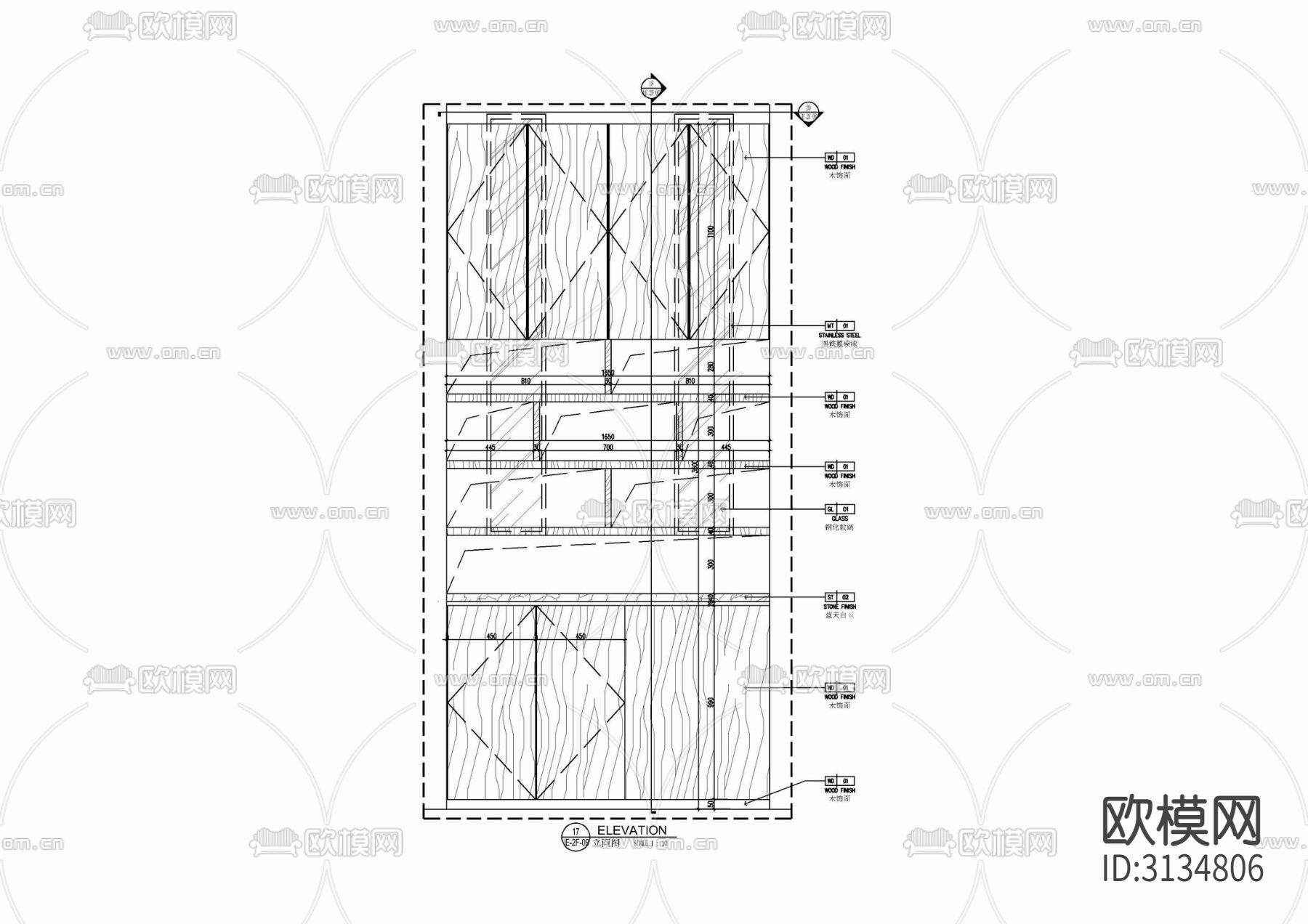 装饰柜 书柜 茶水吧柜cad大样图下载（渲染图5）
