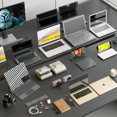  笔记本电脑 台式一体机 平板电脑su模型 