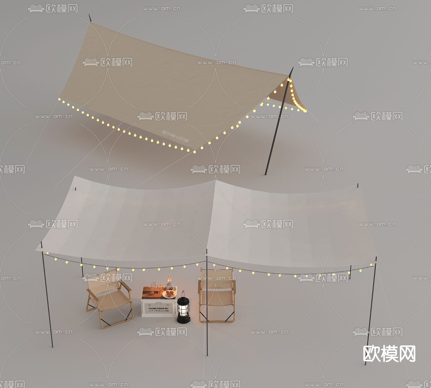 户外帐篷 天幕3d模型下载
