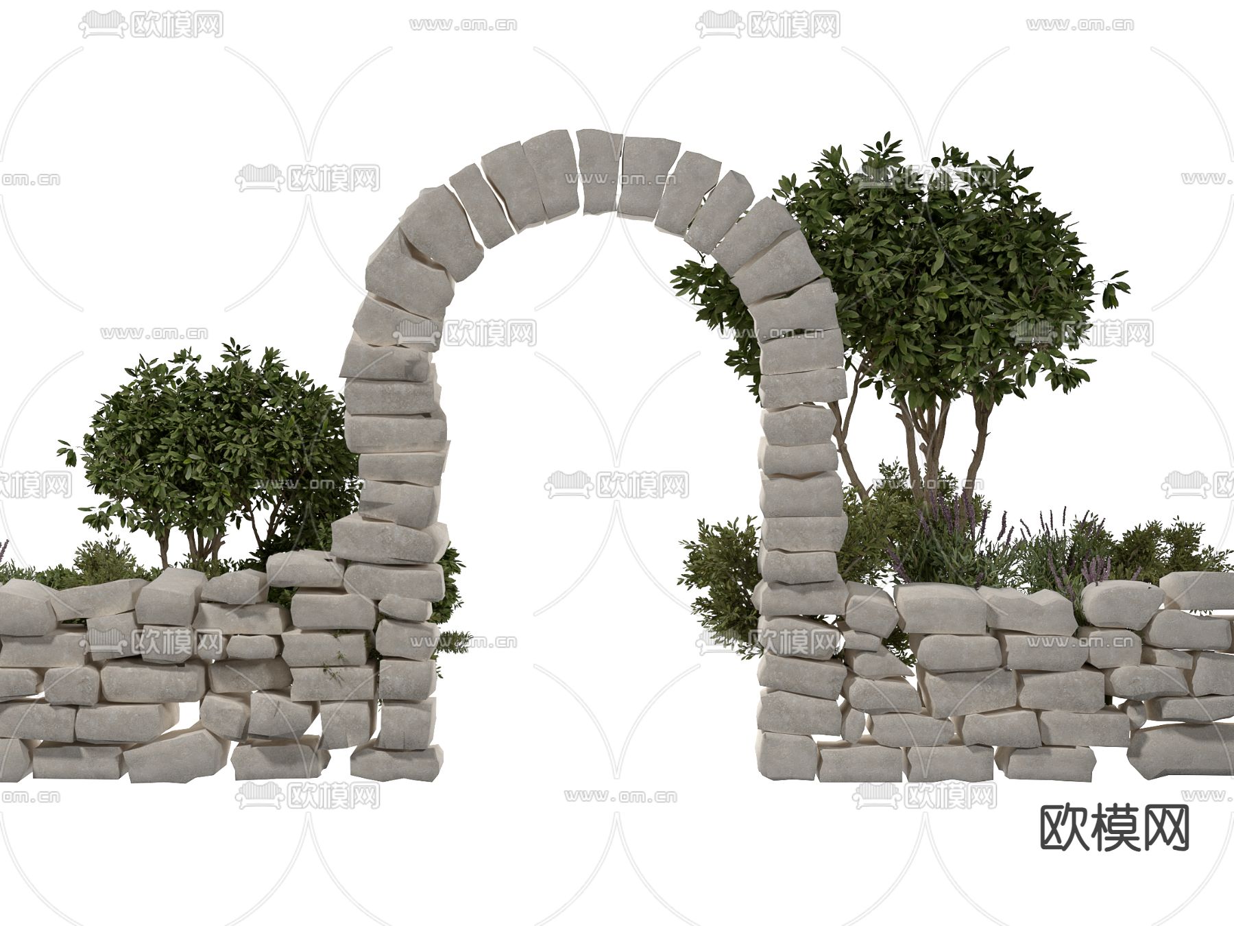 民宿土砖拱门su模型下载（渲染图2）