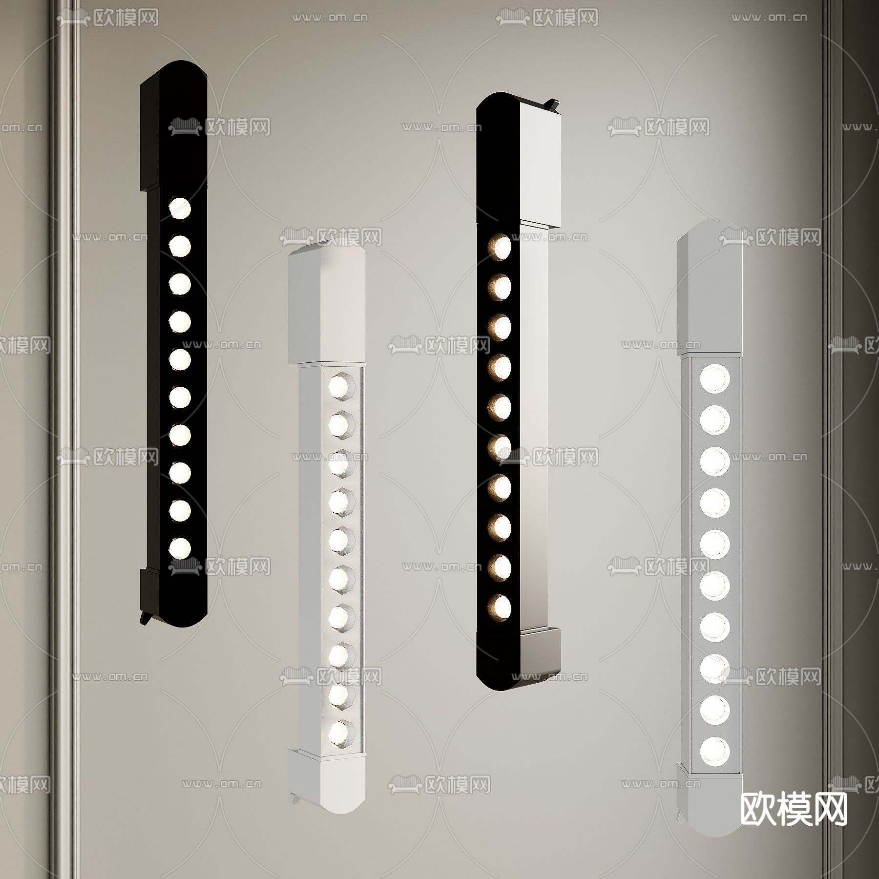 磁吸射灯 长壁灯su模型