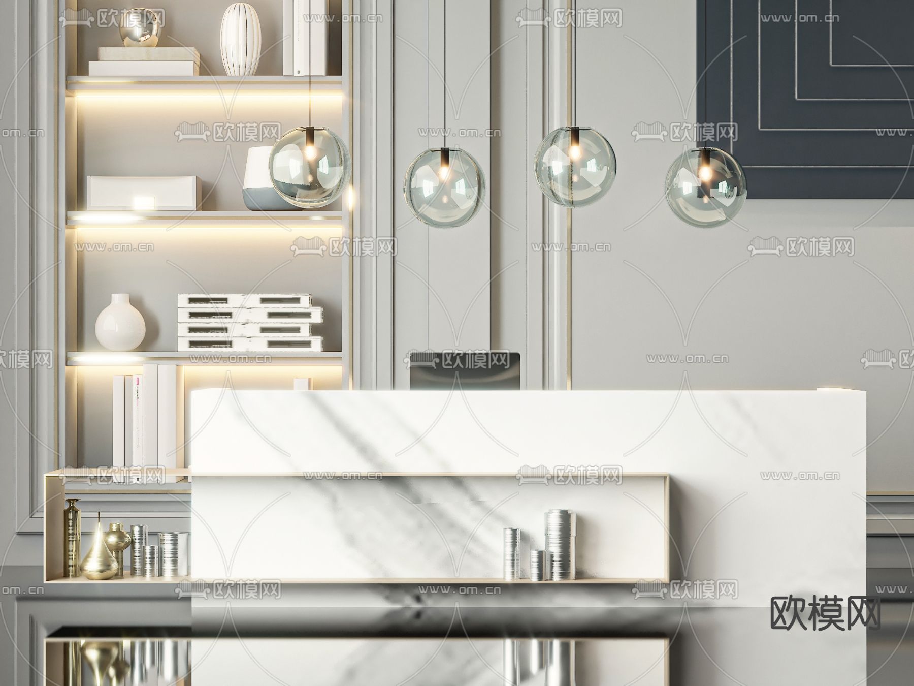 前台 接待台3d模型下载