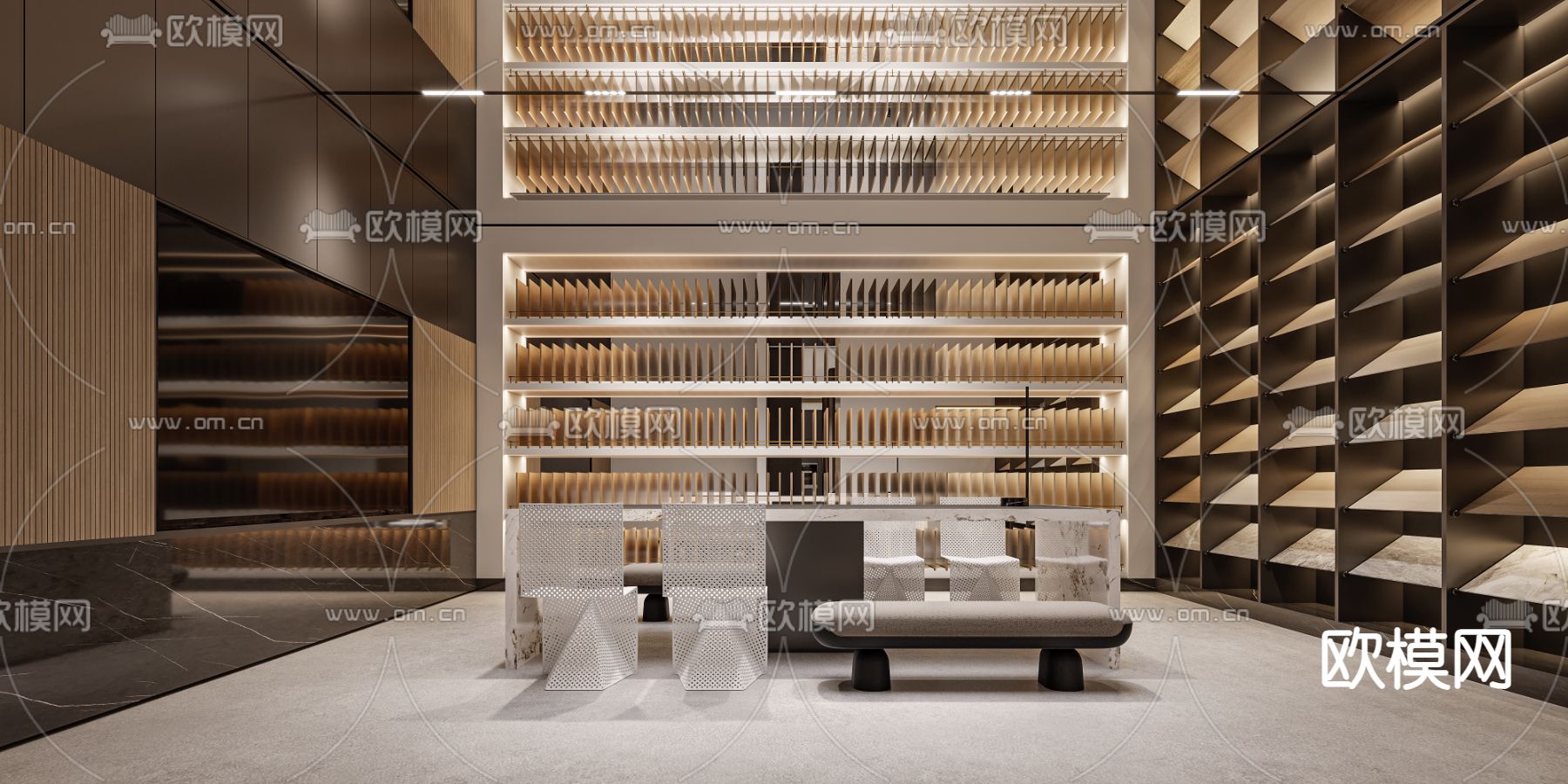 木作展厅 木作店 材料店3d模型下载（渲染图2）