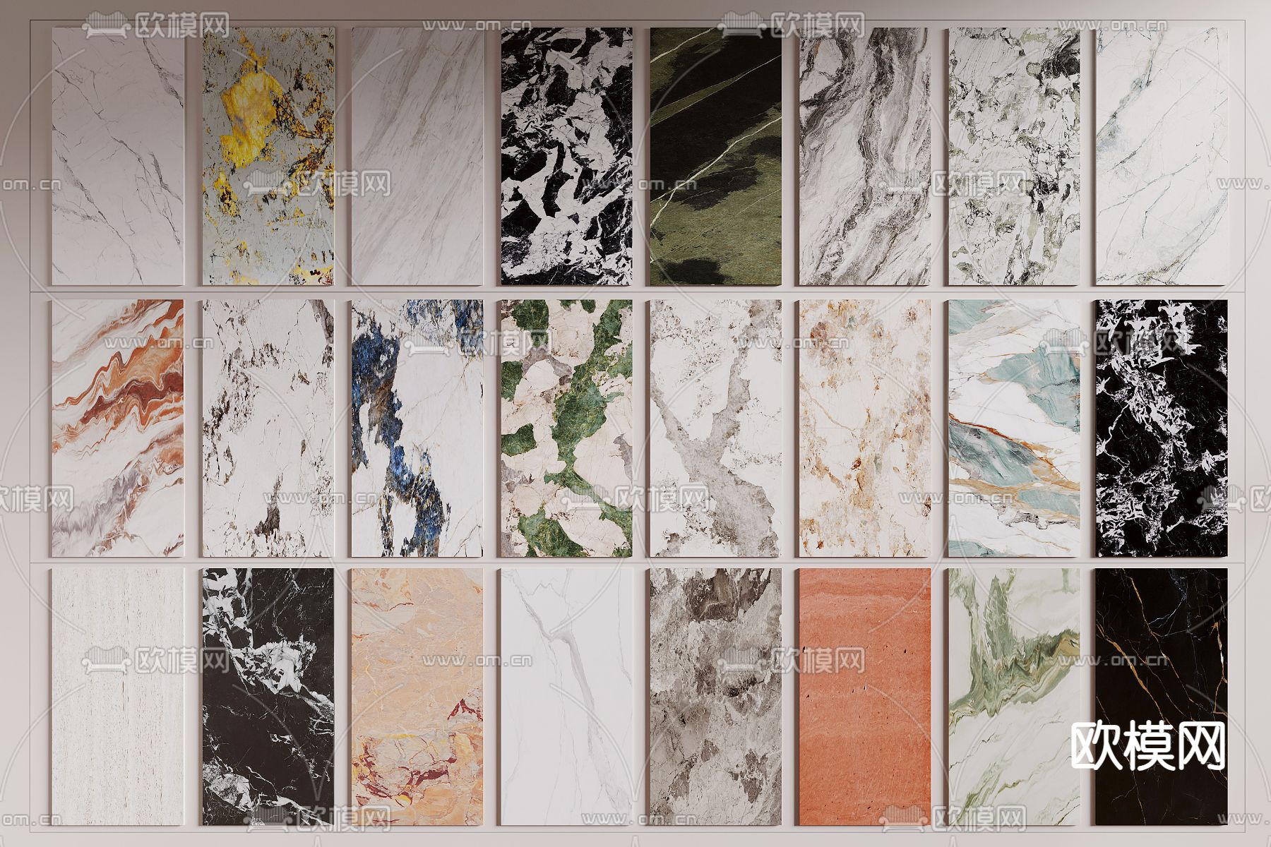 大理石纹理 护墙板 石材护墙板 岩板su模型下载（渲染图1）