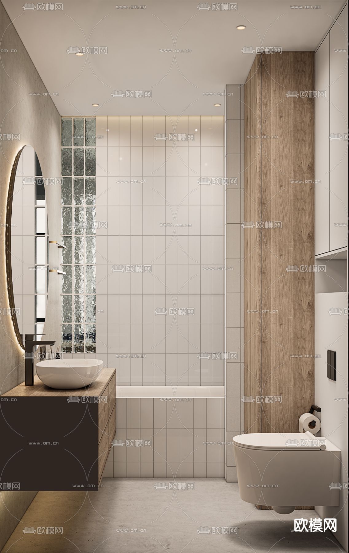 侘寂卫生间 浴室 洗手间su模型下载（渲染图3）