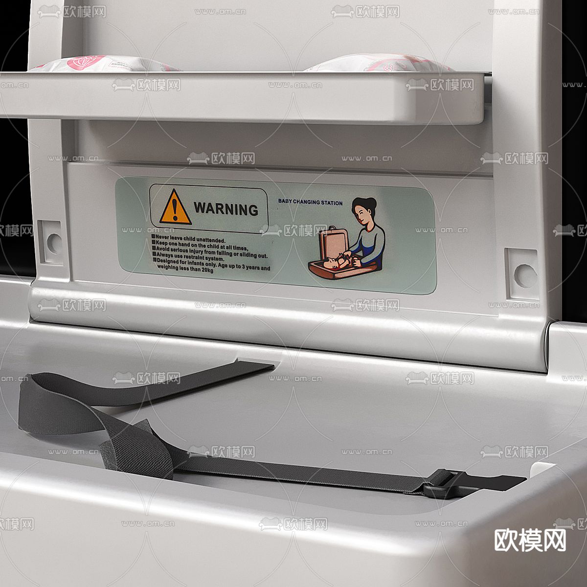婴儿换尿布床3d模型下载