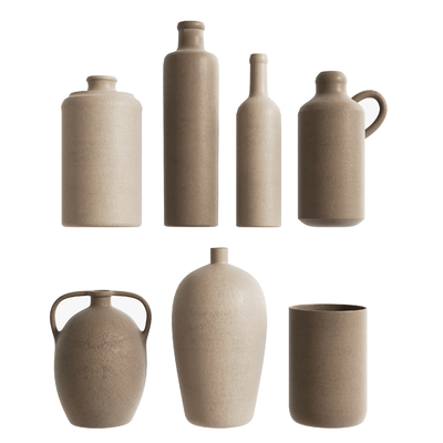  侘寂风陶瓷 器皿 陶罐 花瓶su模型 