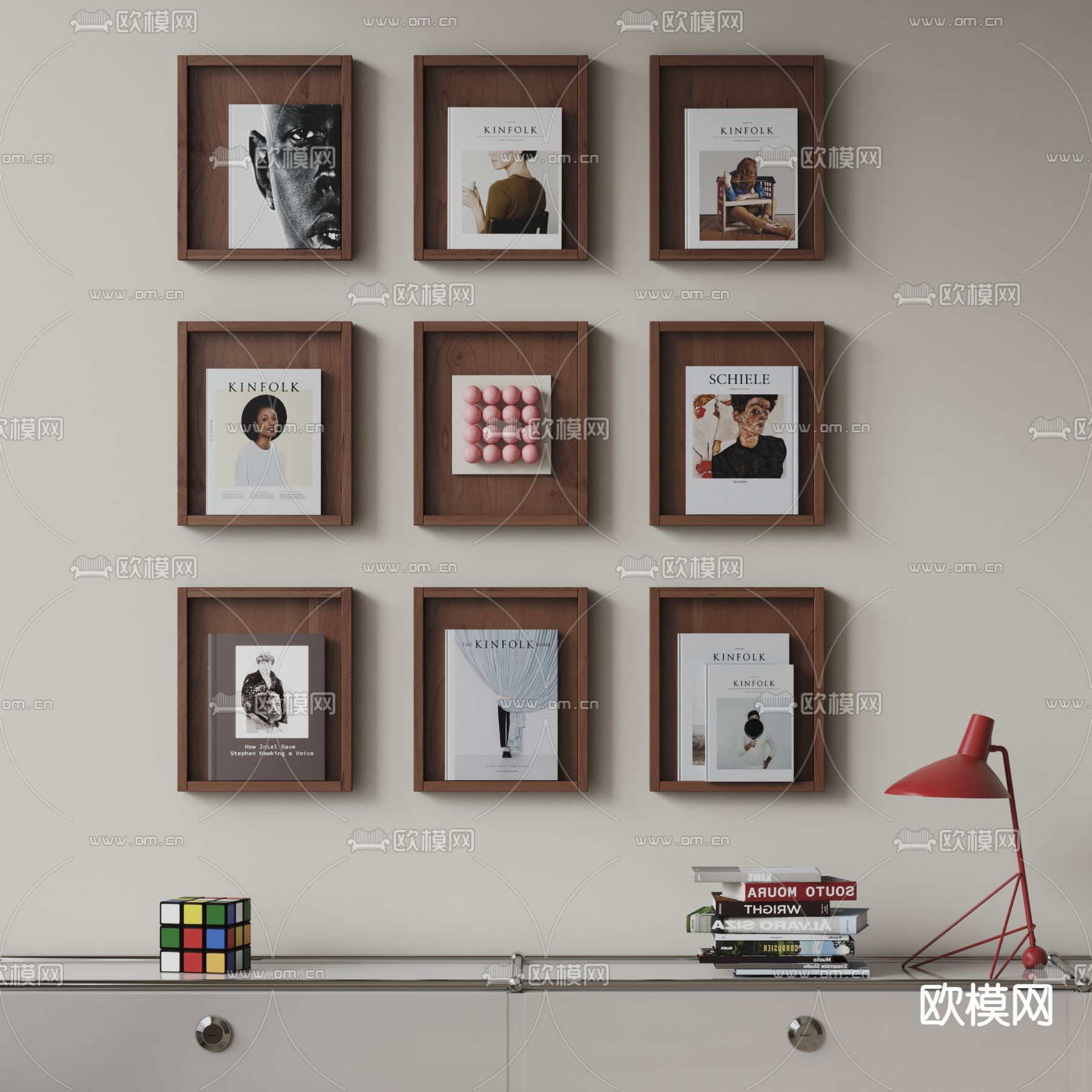 BoConcert书架 书本书籍 置物架 装饰品摆件su模型下载（渲染图1）