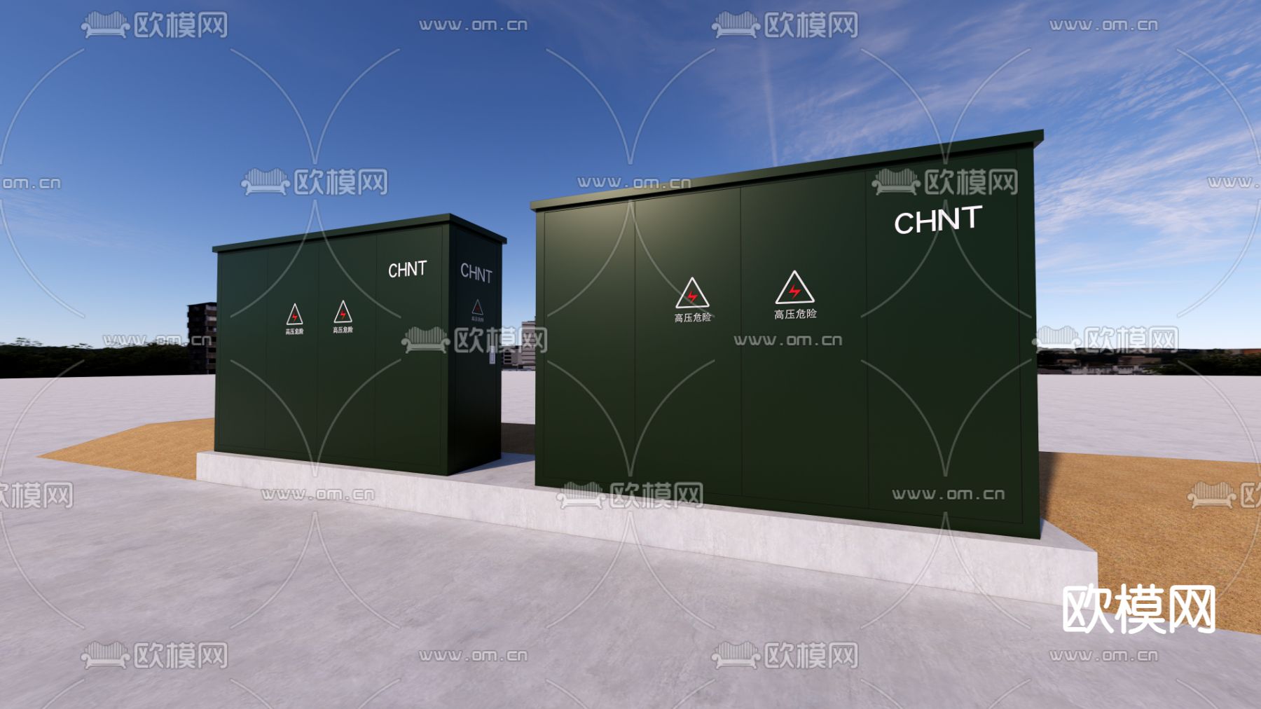 配电箱 动力柜su模型下载（渲染图2）