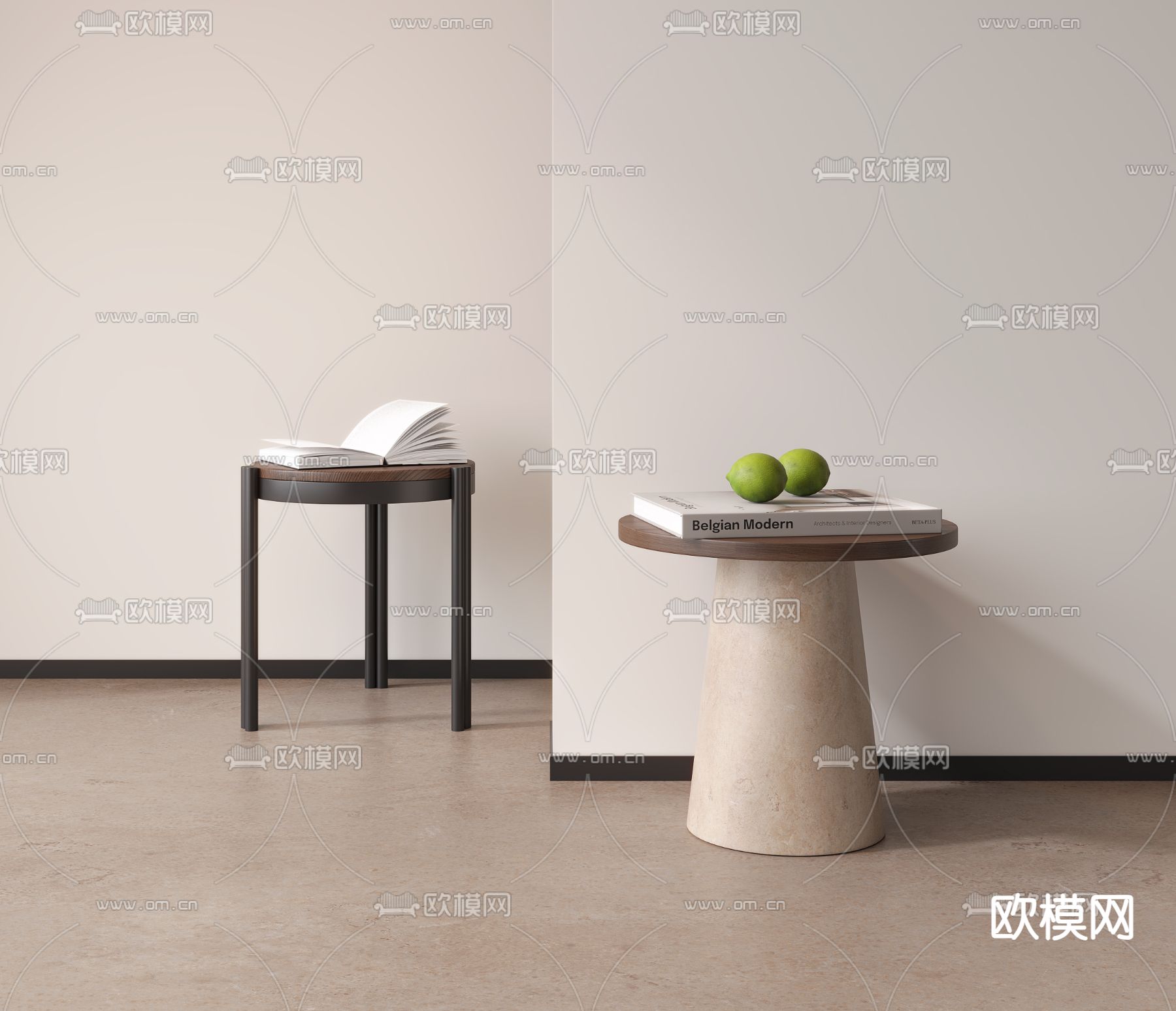 现代圆几3d模型下载