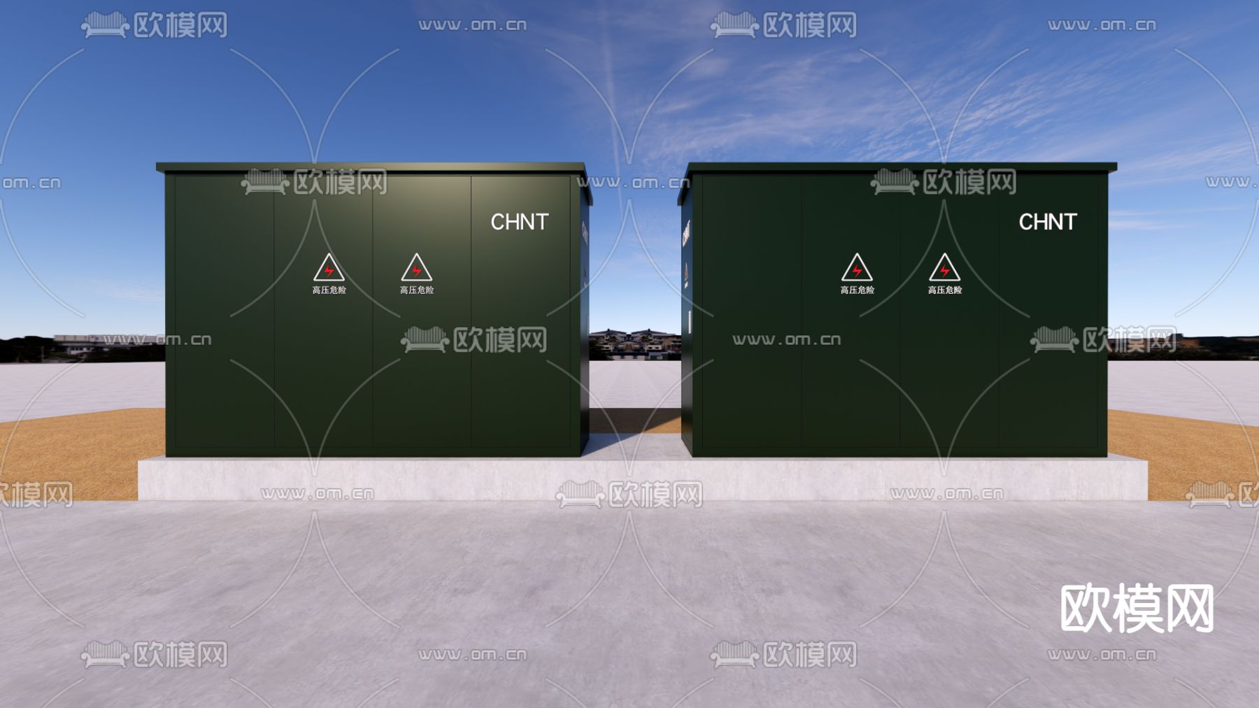 配电箱 动力柜su模型下载（渲染图1）