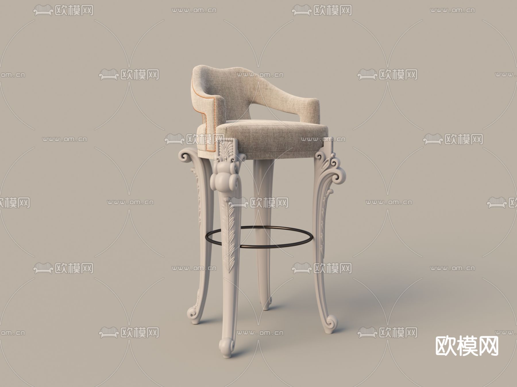 欧式吧台椅 高脚椅3d模型下载