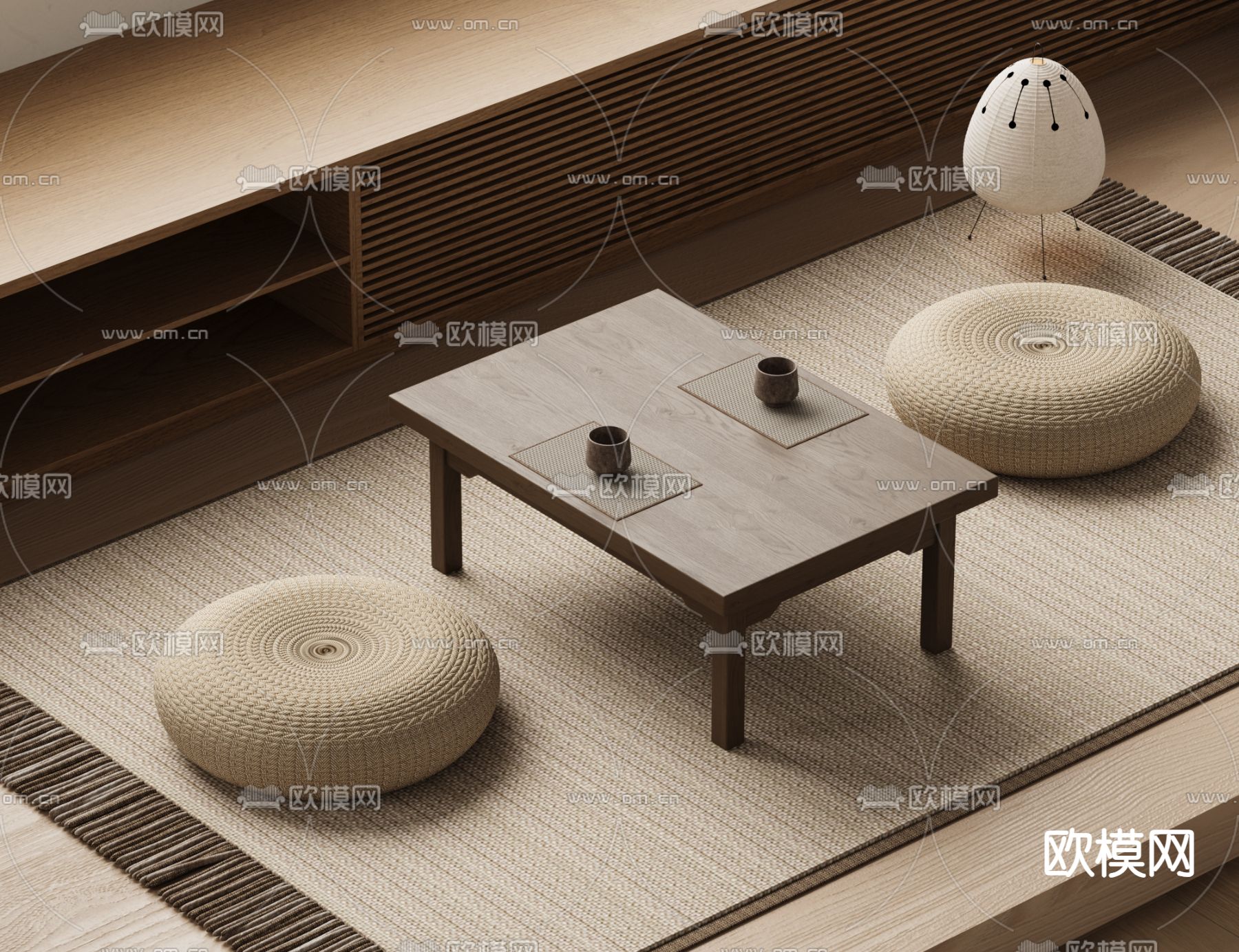 日式茶桌 榻榻米茶台3d模型下载