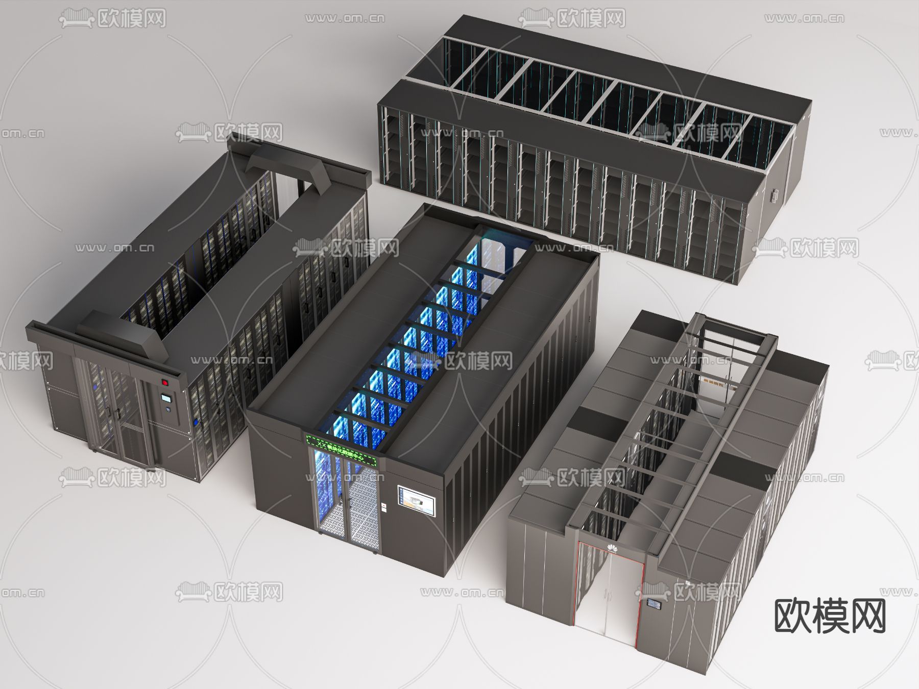 机房 服务器 机柜 存储机柜 数据中心 网络设备su模型下载（渲染图2）