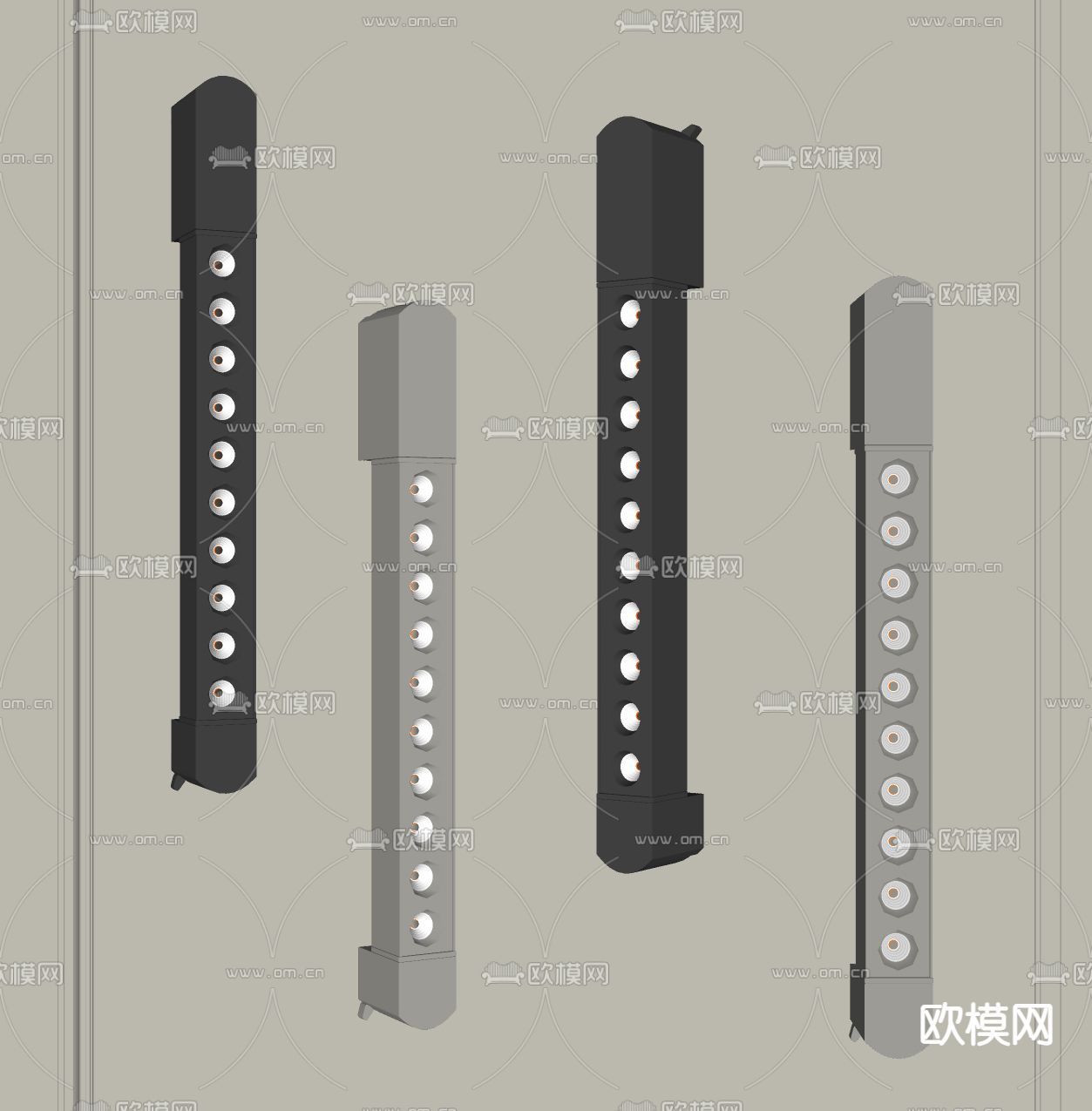 磁吸射灯 长壁灯su模型