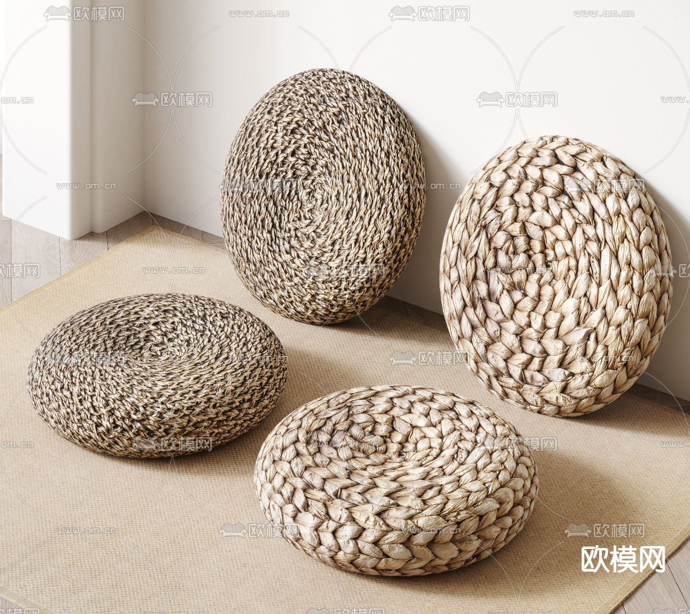 新中式蒲团 坐垫3d模型下载