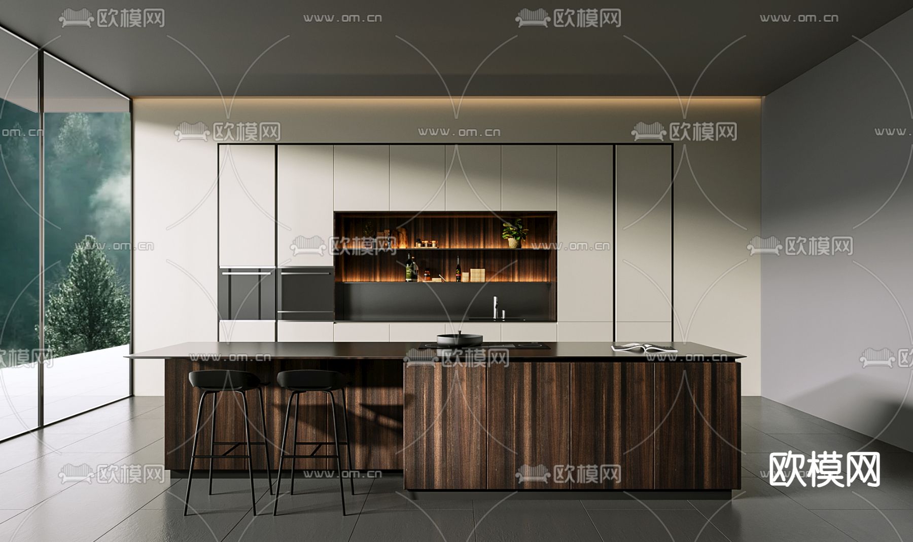 poliform厨房岛台3d模型下载（渲染图1）