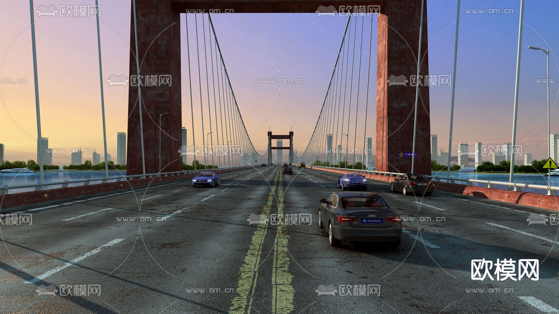 桥 立交桥 跨江大桥 铁索桥3d模型下载