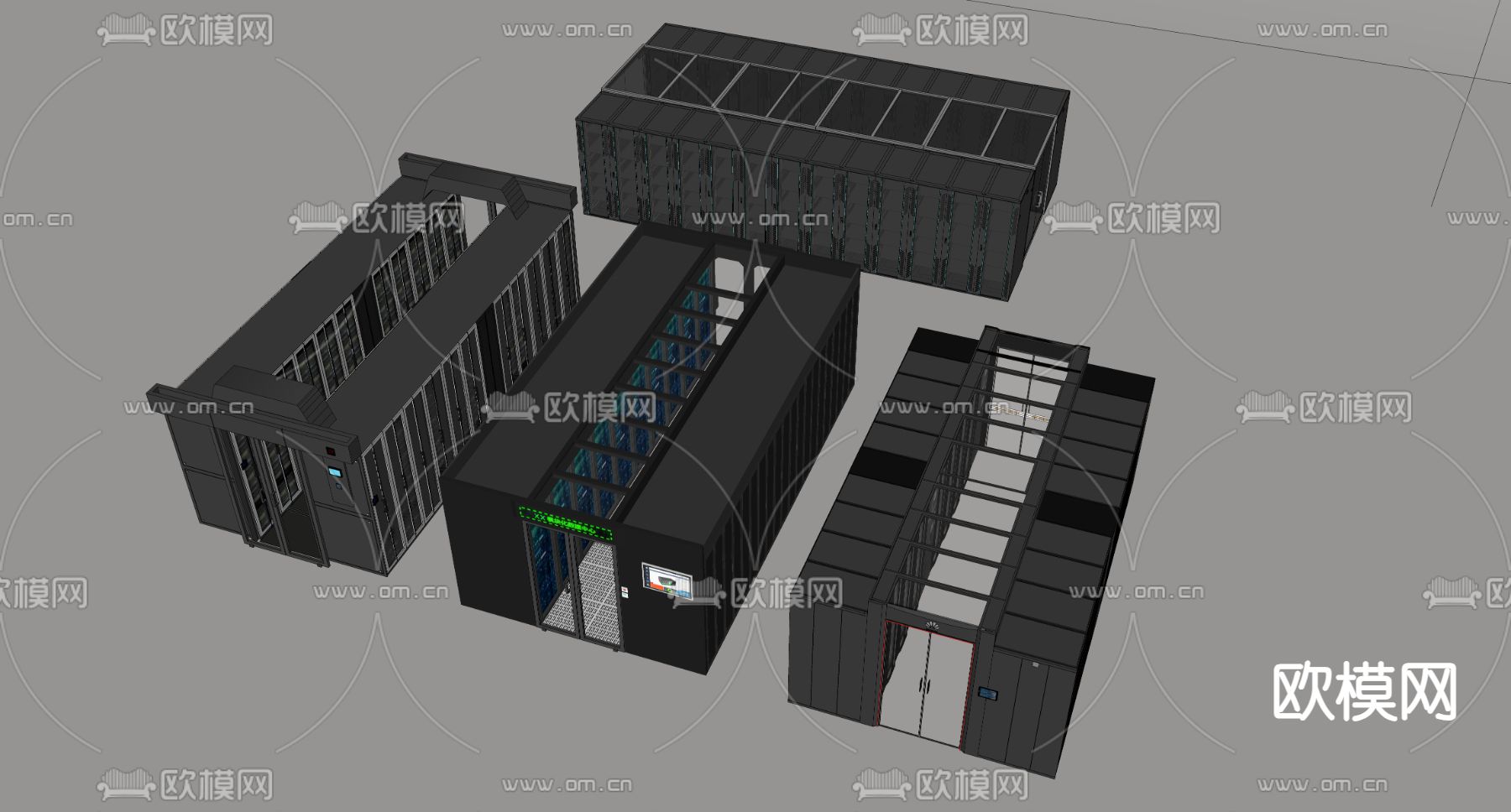 机房 服务器 机柜 存储机柜 数据中心 网络设备su模型下载（渲染图1）