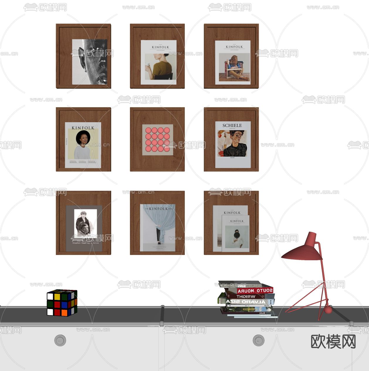 BoConcert书架 书本书籍 置物架 装饰品摆件su模型下载（渲染图2）