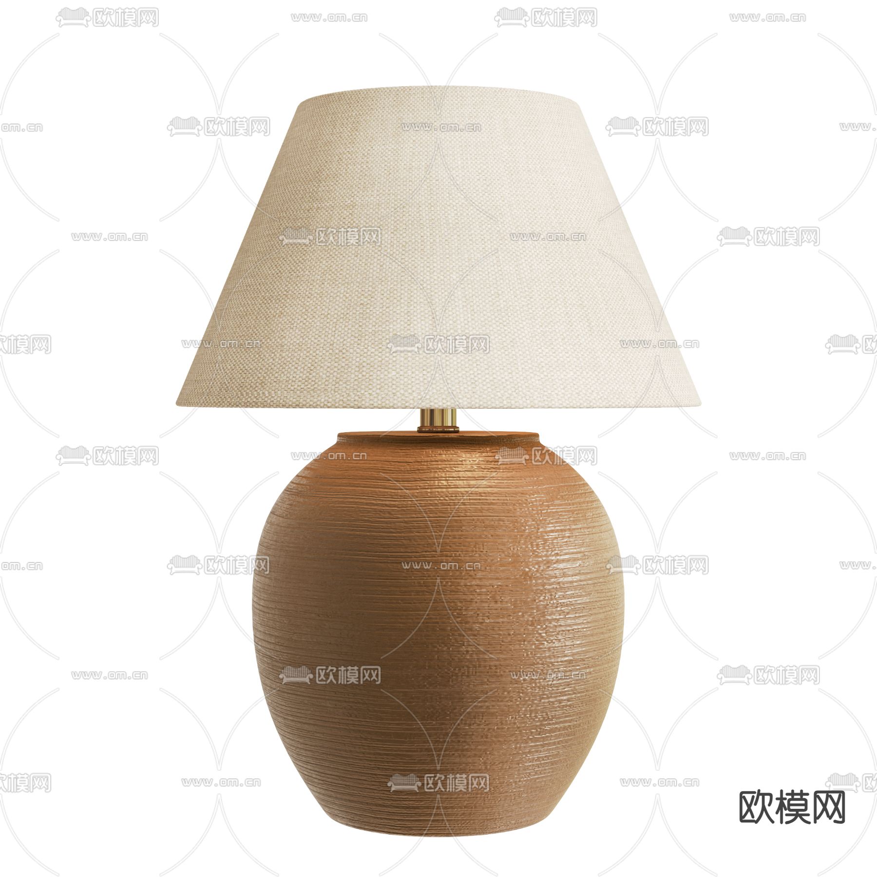 侘寂风台灯 陶罐台灯su模型下载（渲染图1）