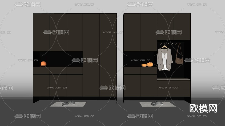 现代鞋柜su模型下载(渲染图1)